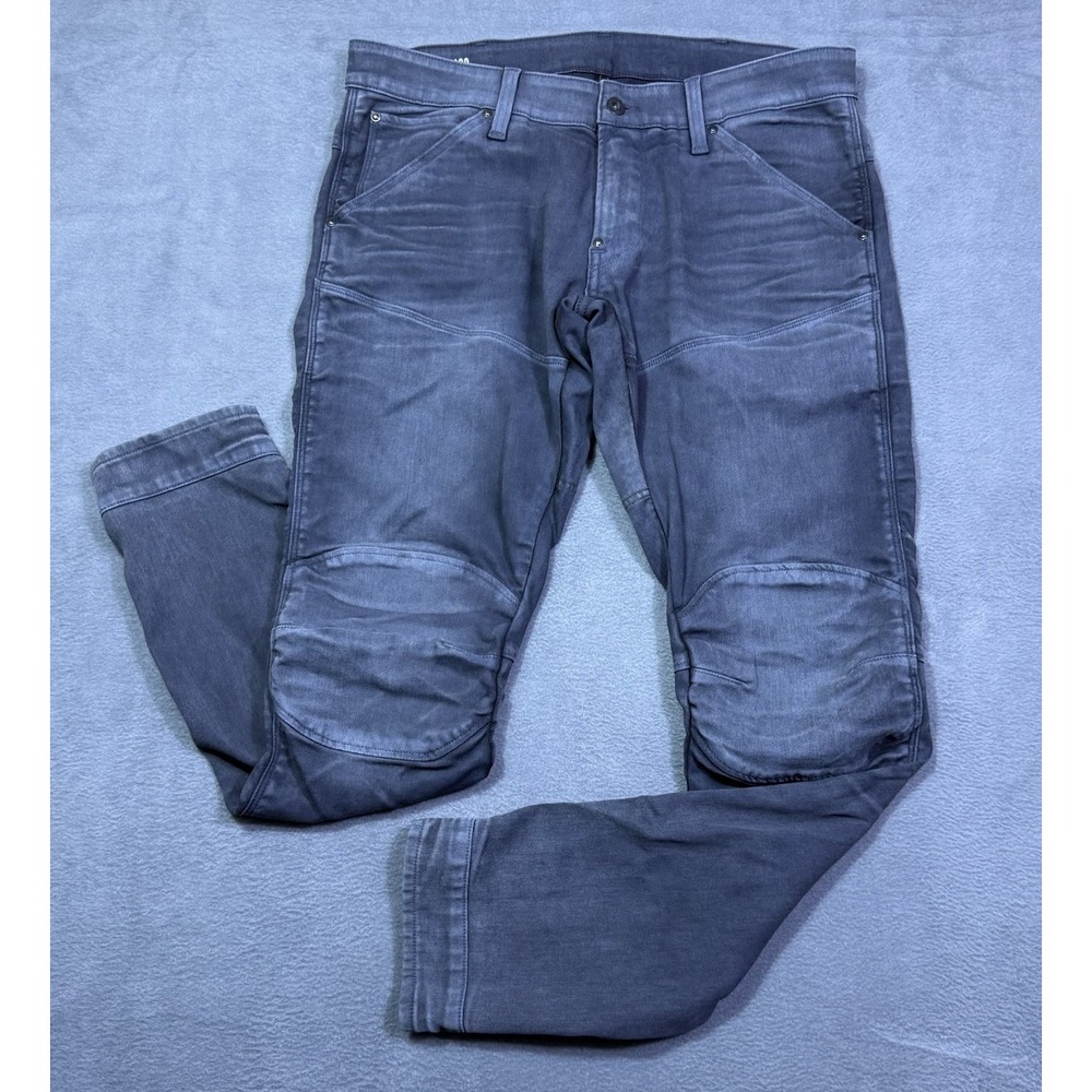 G Star Raw Jeans Mens 34x30 Gray 5620 3D Super Slim Stretch Streetwear USA
